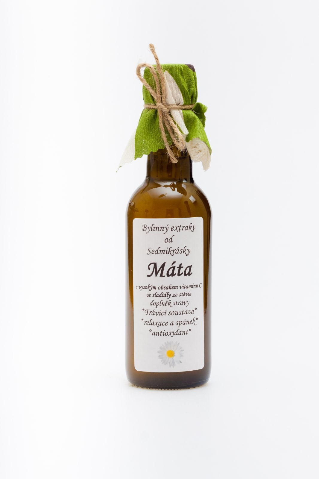Sedmikráska bylinný extrakt Mäta 250ml trávicí soustava, relaxace a spánek, antioxidant doplněk stravy Rodinná farma Sedmikráska