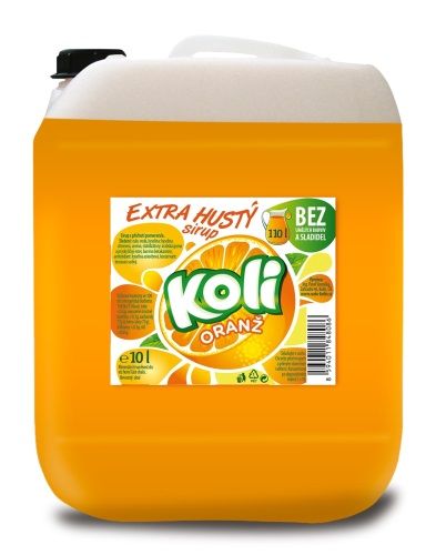 Koli sirup EXTRA hustý 10lt pomeranč limonáda s osvěžující ovocnou chutí. Sodovkárna Kolín