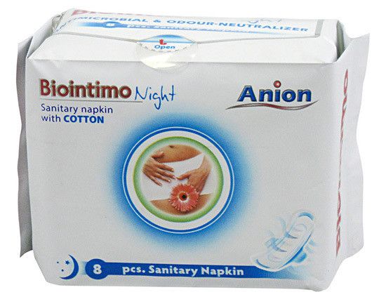 Anion BioIntimo dámske hygienické nočné vložky 8ks s anionovým páskem BioIntimo Corporation