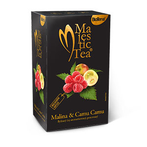 Biogena Majestic Tea Malina & Camu Camu 20x2,5g Ovocný čaj aromatizovaný, porcovaný. Biogena CB s.r.o.