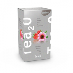 Biogena Tea2O Jahoda & Echinacea 20x2,3g. Ovocný čaj, aromatizovaný, porcovaný.