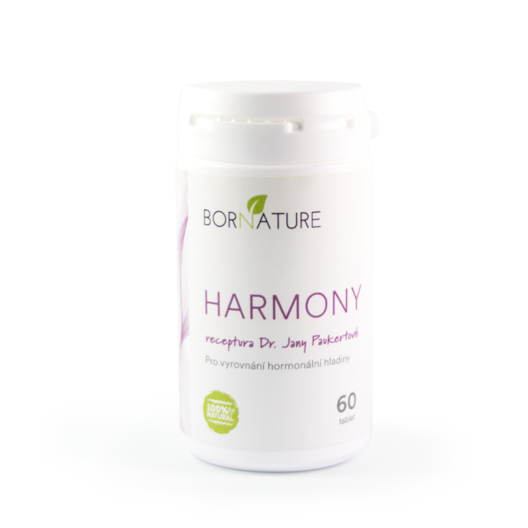 Bornature HARMONY 60 kapsulí Ryze přírodní alternativa pro odstranění klimakterických obtíží, následných problému po vysazení antikoncepce a pro celkovou harmonizaci ženského organismu doplněk stravy