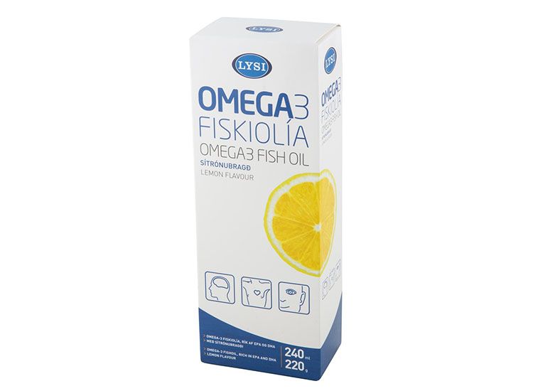 Rybie olej Lýsi - Omega-3 rybí olej 240 ml / 220 g Omega-3 rybí olej s citrónovou príchuťou. Prispieva k udržaniu normálnej činnosti mozgu
