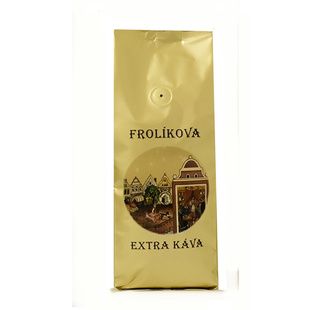 Frolíková Extra káva 500g mletá - Jedná sa o 100% Arabicu zo Strednej Ameriky a Áz Jan Frolík - Pražírna kávy