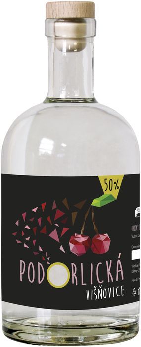 Podorlická sodovkárna - Višňovice 50 % 0,5 l -ovocný destilát Podorlická sodovkárna Rychnov n/ Kněžnou