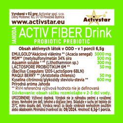 ACTIV fiber drink jahoda 1 sáčok Podpora pre správnu črevnú mikroflóru Activstar