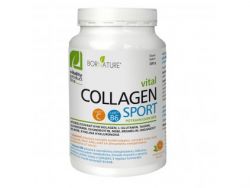 Collagen SPORT - doplnok stravy na báze kolagénu, glukosamínu, chondroitínu, MSM, horčíka, vitamínu, bylín a kyseliny hyalurónový. Pomarančová aróma. 300 g