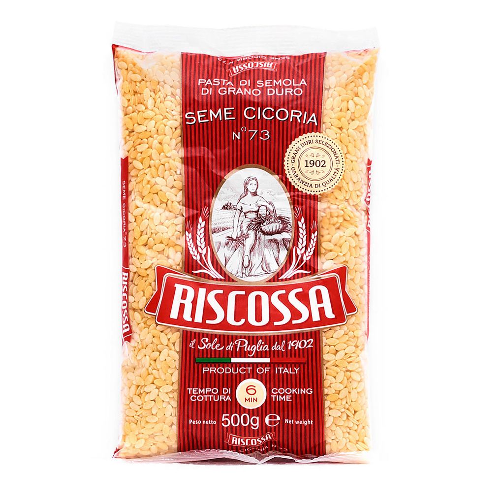 Seme cicoria cestovinová ryža sú talianske cestoviny zo semoliny z tvrdej pšenice Pastificio Riscossa