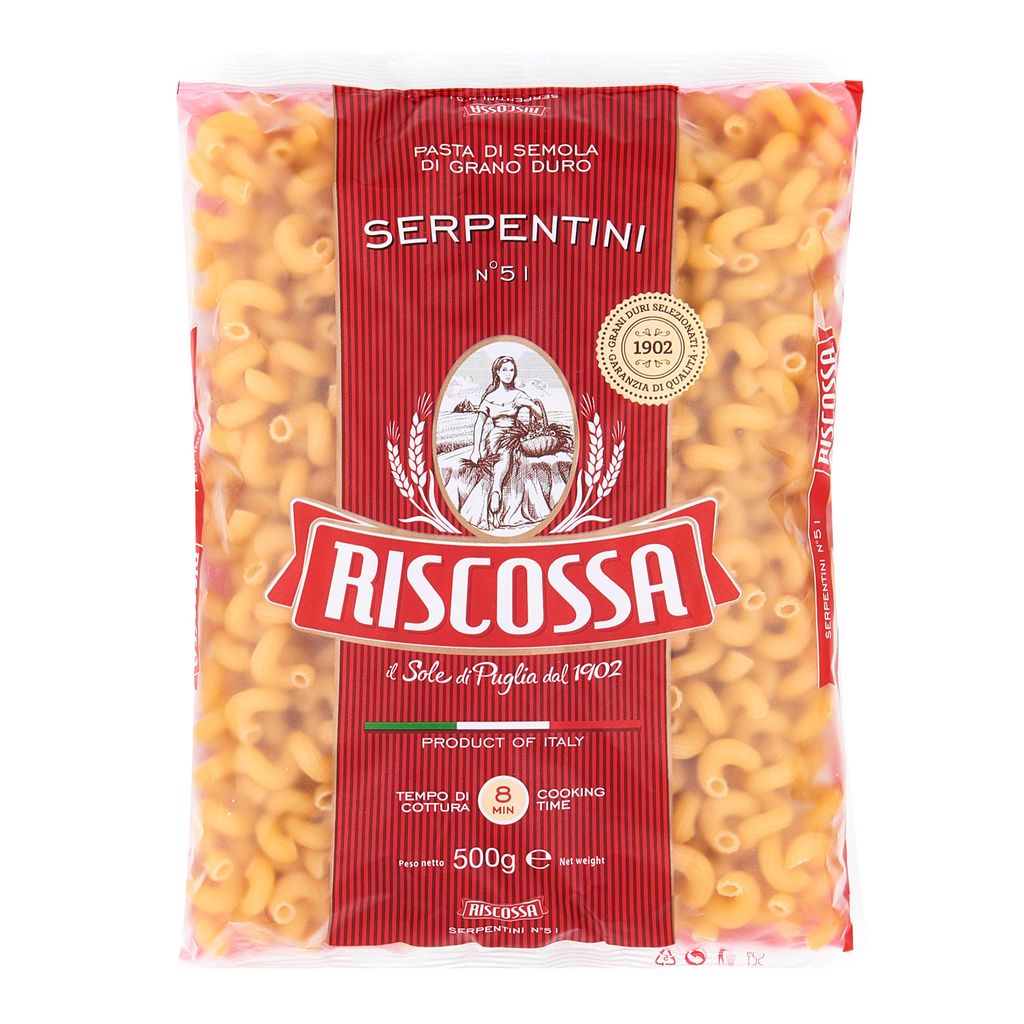 Serpentíni špirály sú talianske cestoviny zo semoliny z tvrdej pšenice (Triticum durum) 500g Pastificio Riscossa